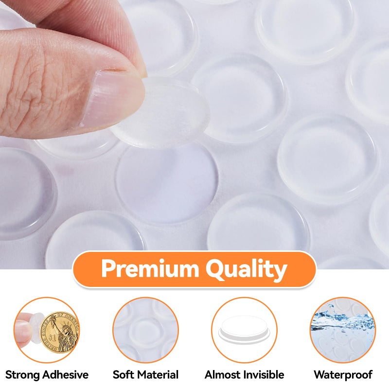 FURNIMATE Glass Table Top Anti Slip Pads Self Adhesive- Glass Table Top Bumpers Large 18PCS 4/5 inch, Rubber Feet for Cutting Board - Image 5